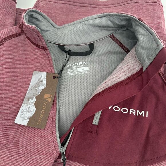 Voormi Women’s Access NXT Pullover Maroon Wool Blend Quarter Zip Medium - Picture 6 of 9
